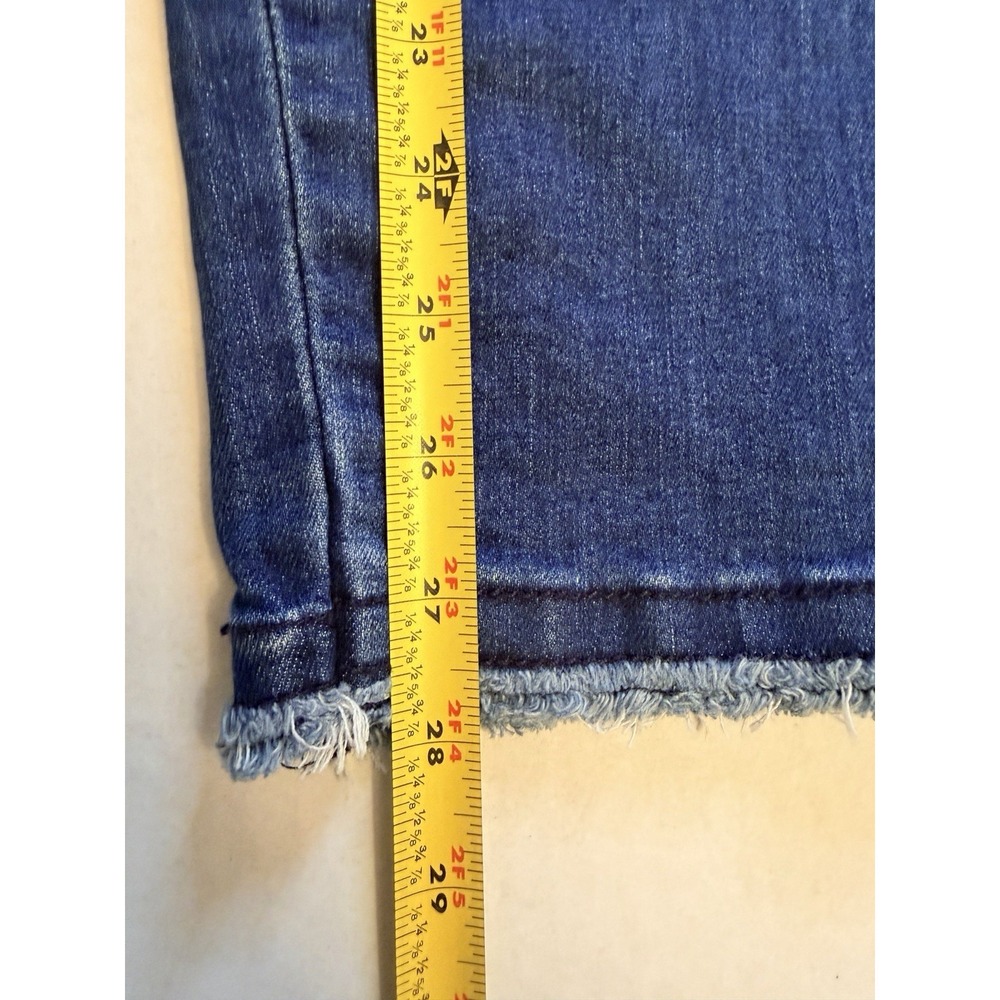 Democracy Jeans Women's 14 Seamless Ankle Skimmer Embroidered Flowers Bird Blue - Picture 9 of 9